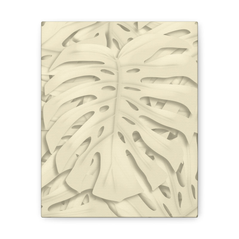 Soft Beige Monstera Canvas