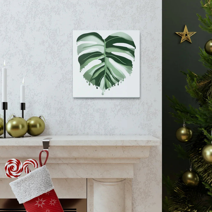 Melting Monstera Albo Canvas | Large Botanical Canvas Art Print With Matte Finish - Laura Christine Photography & Design