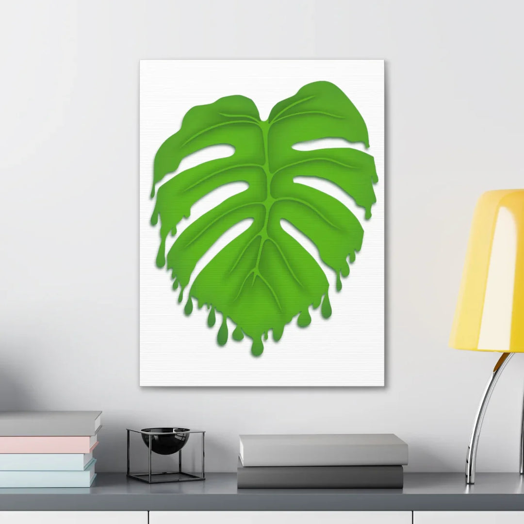 Melting Monstera Canvas | Large Botanical Canvas Art Print With Matte Finish