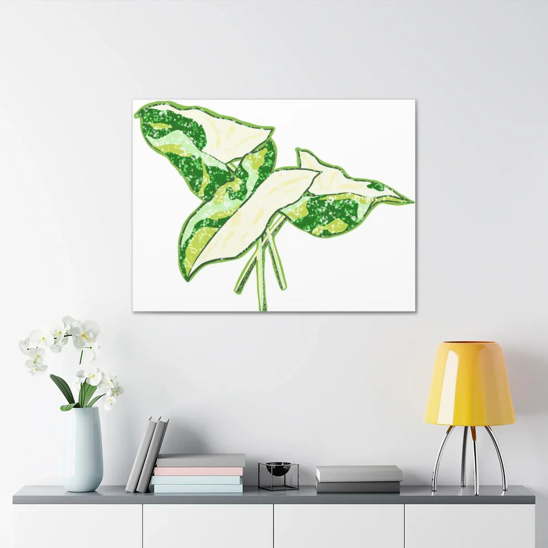 Marble Syngonium Canvas - Botanical Canvas Art Print | Durable Cotton Matte Finish - Laura Christine Photography & Design