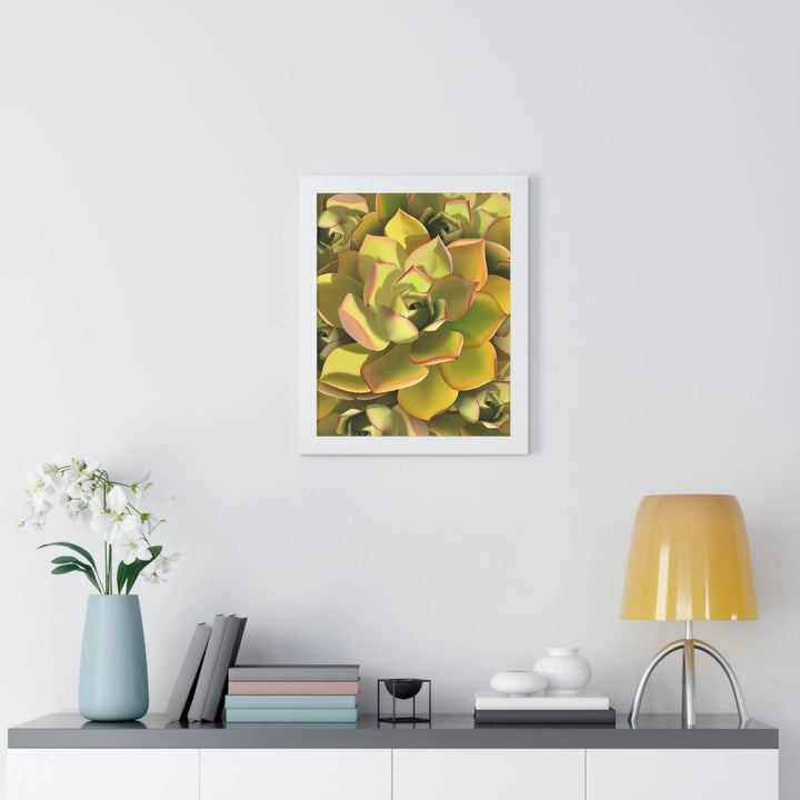 Noble Aeonium Succulent Pattern Framed Print, Poster, Printify, Framed, Home & Living, Indoor, Paper, Posters, Laura Christine Photography & Design, laurachristinedesign.com