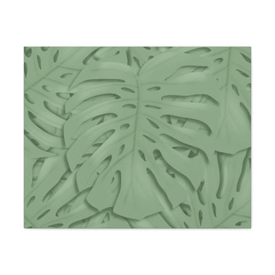 Deep Sage Monstera Canvas