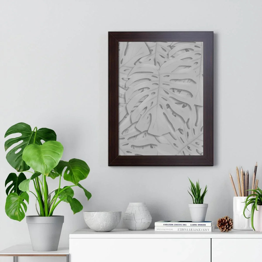 Soft Gray Monstera Framed Print, Poster, Laura Christine Photography & Design, Framed, Home & Living, Indoor, Paper, Posters, Laura Christine Photography & Design, laurachristinedesign.com