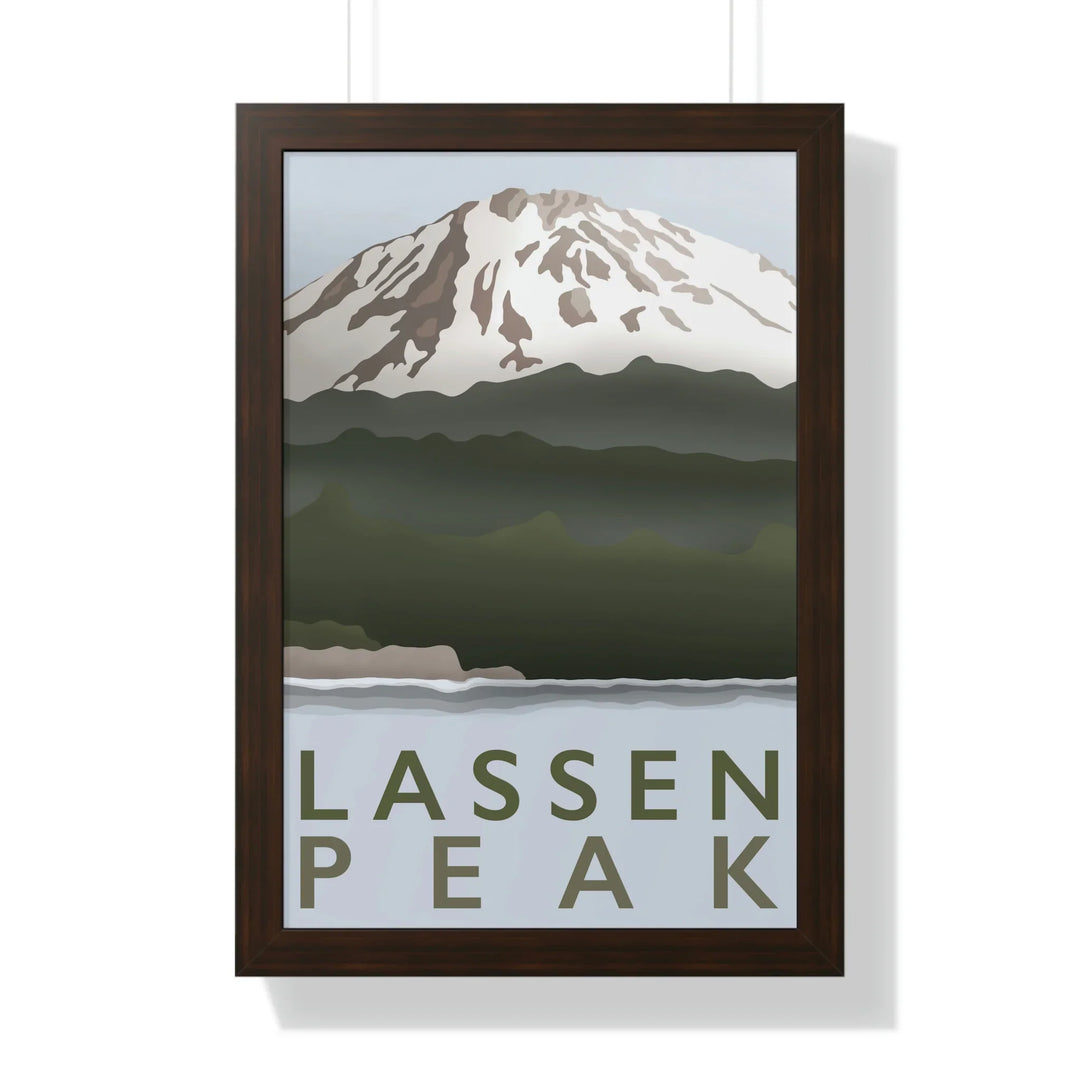 Lassen Peak Minimalist Framed Print, Poster, Printify, Framed, Home & Living, Indoor, Paper, Posters, Laura Christine Photography & Design, laurachristinedesign.com