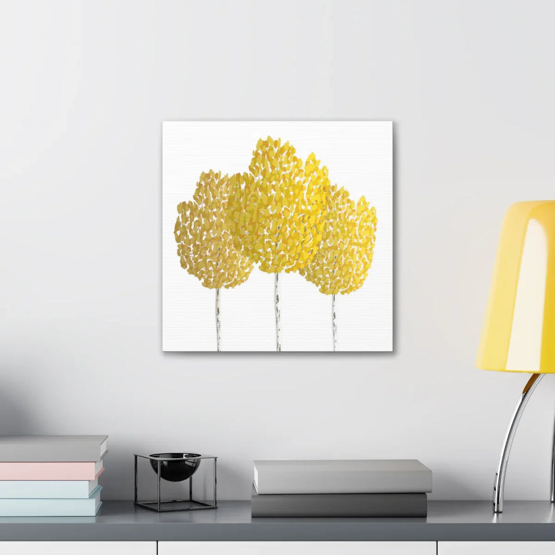 Fall Aspen Canvas - Stretched Cotton Canvas Art Print With Yellow Fall Foliage