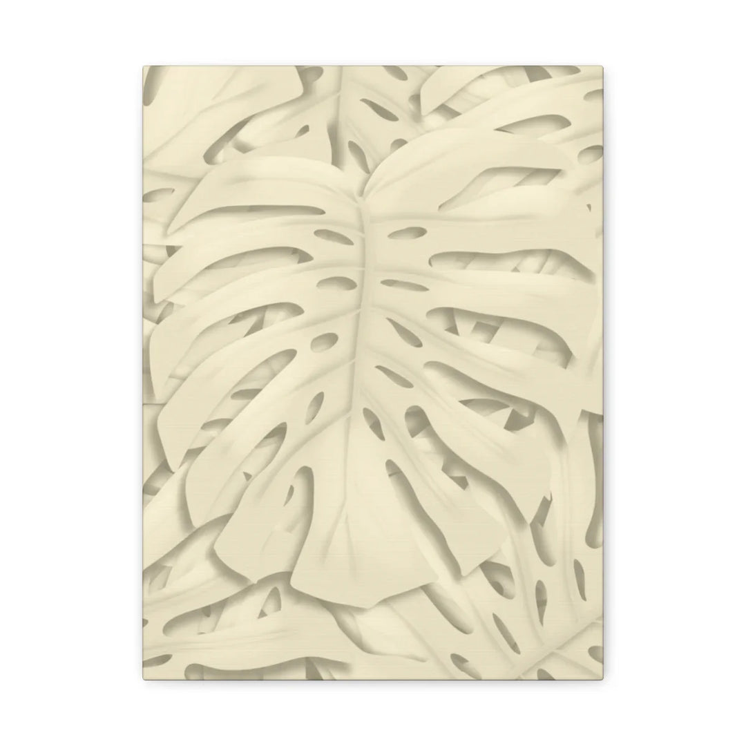 Monstera Canvas Print – Durable Cotton Stretched Canvas Art Print | Beige Botanical Wall Decor