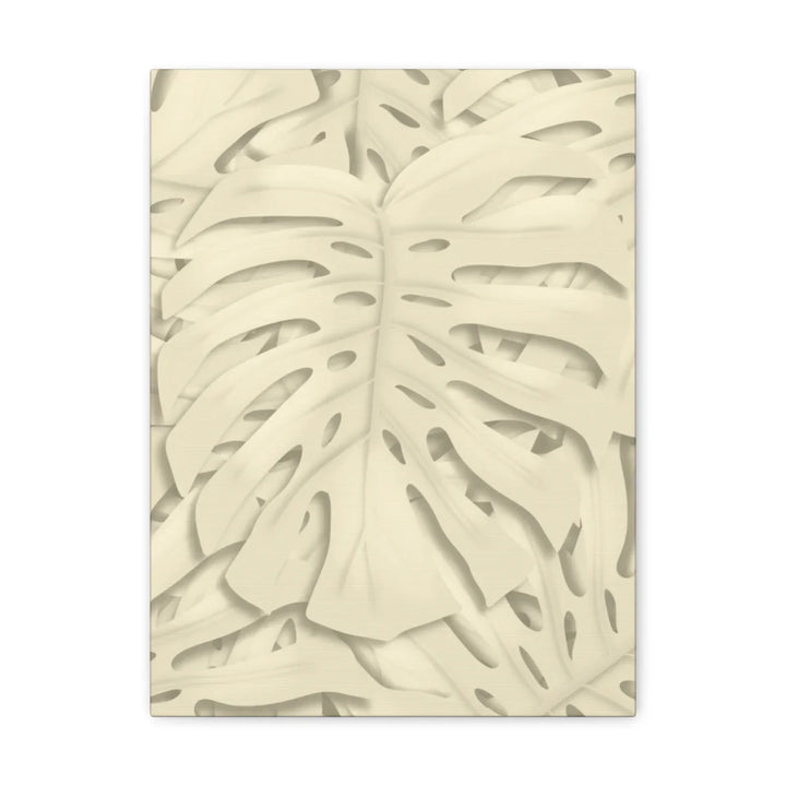 Monstera Canvas Print – Durable Cotton Stretched Canvas Art Print | Beige Botanical Wall Decor