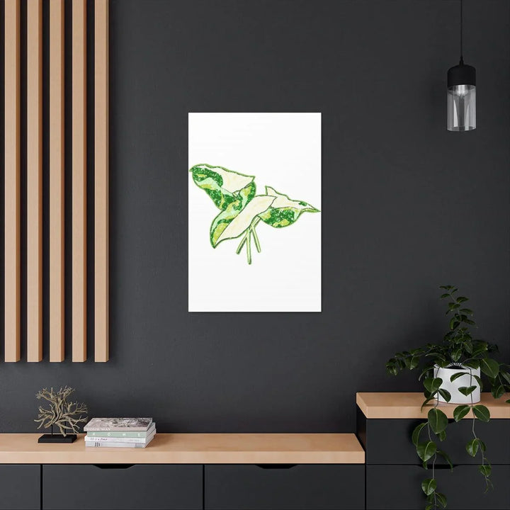Marble Syngonium Canvas - Botanical Canvas Art Print | Durable Cotton Matte Finish - Laura Christine Photography & Design
