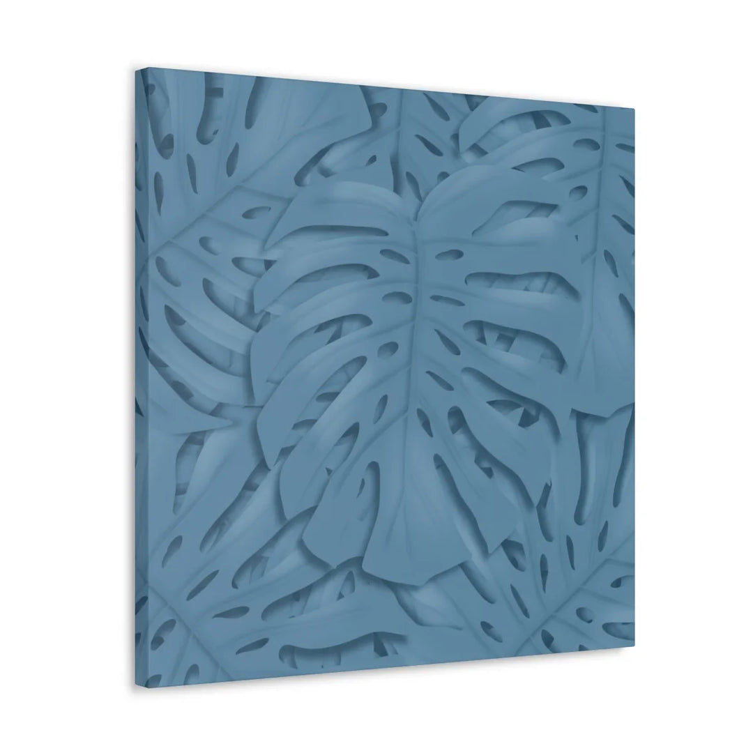 Monstera Canvas Art | Blue Monstera Print on Durable Matte Finish Canvas Art Print