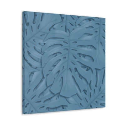 Cerulean Blue Monstera Canvas