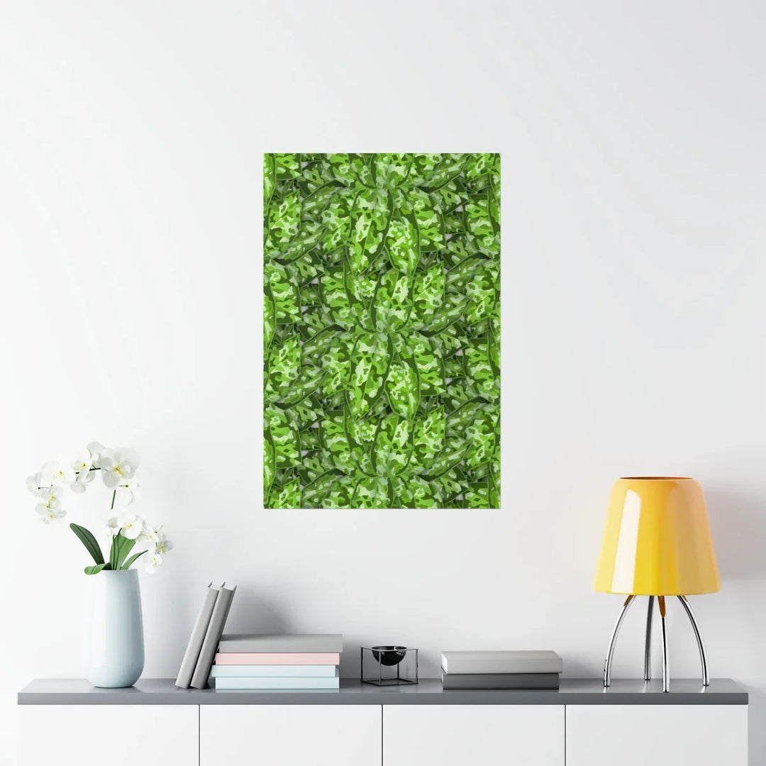 Aglaonema Pictum Print – Rare Tricolor Leaf Poster | Museum-Grade Paper | Unframed