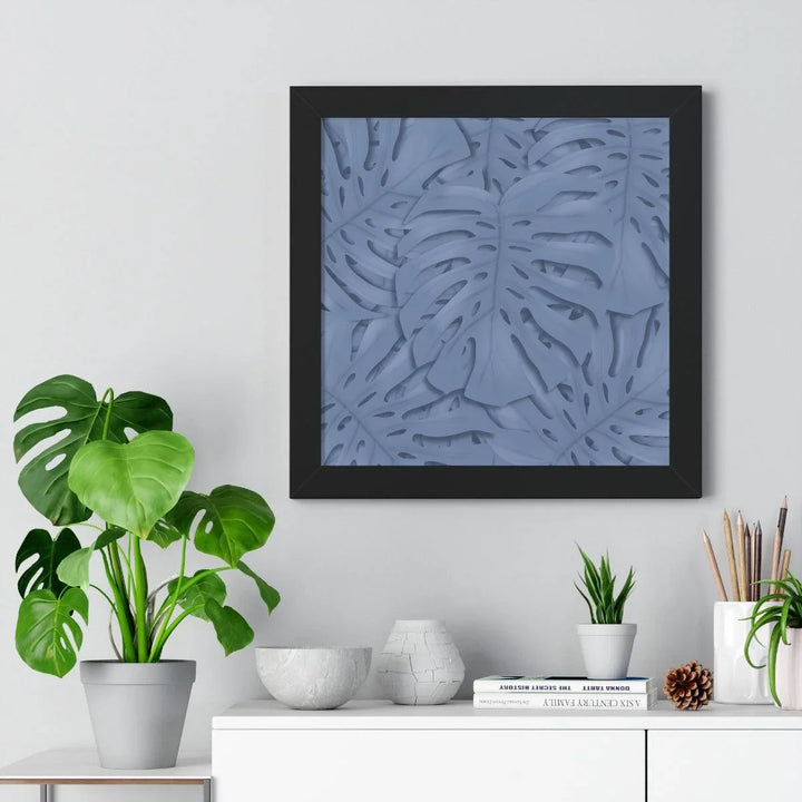 Slate Blue Monstera Framed Print, Poster, Laura Christine Photography & Design, Framed, Home & Living, Indoor, Paper, Posters, Laura Christine Photography & Design, laurachristinedesign.com