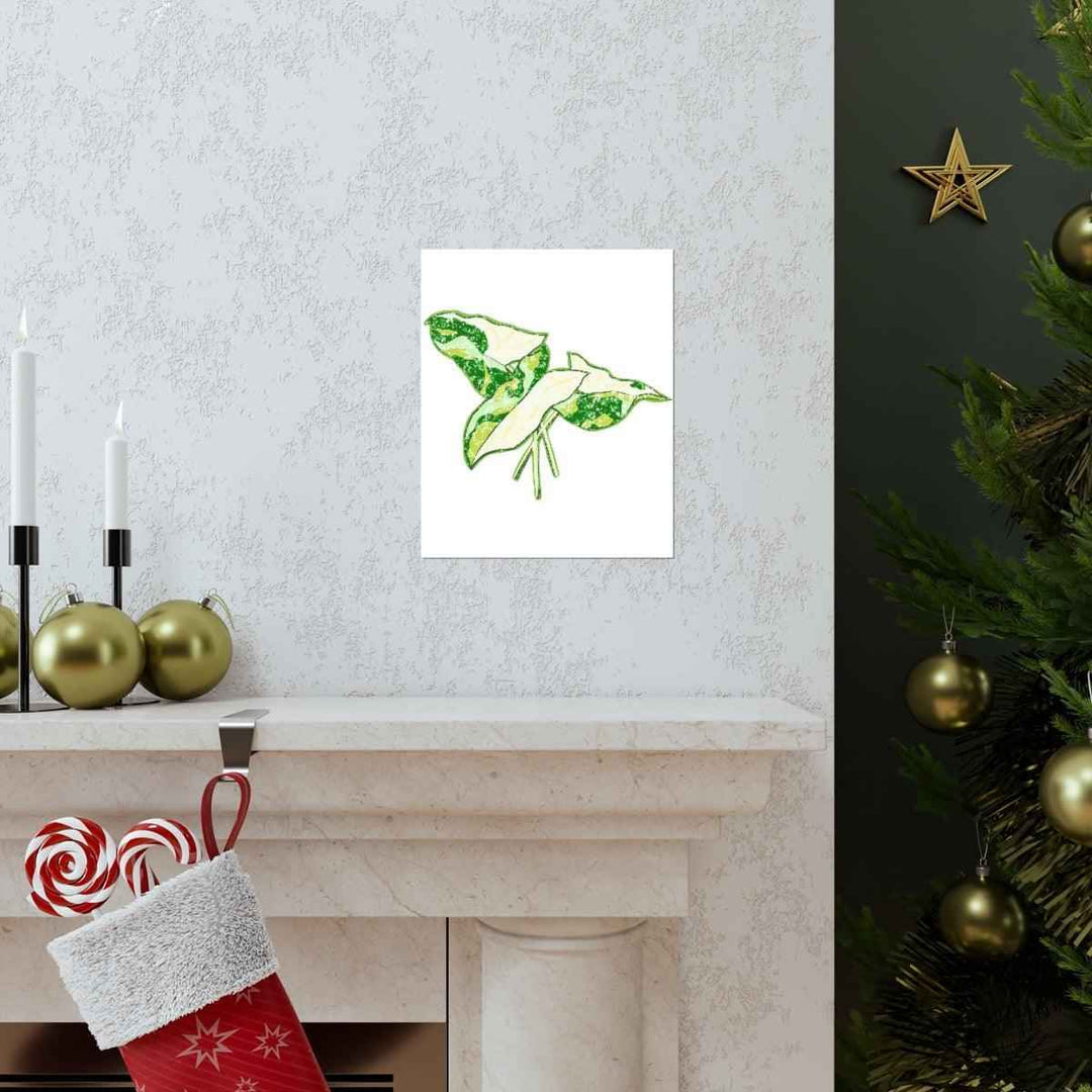 Marble Syngonium Print – Botanical Wall Art on Museum Grade Paper | Matte Finish Unframed