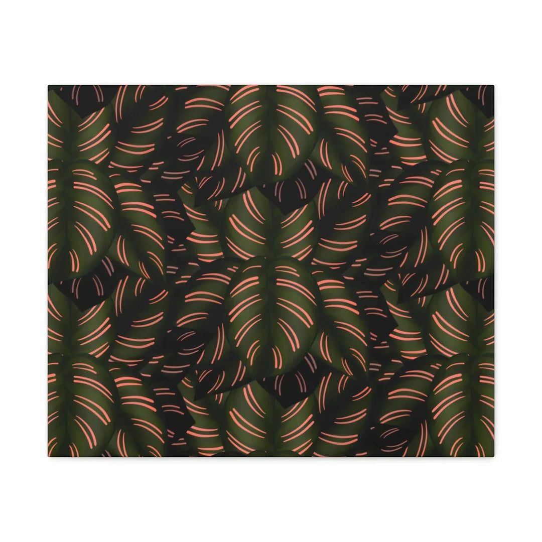 Calathea Pinstripe Canvas – Botanical Canvas Art Print | Matte Finish Wall Decor