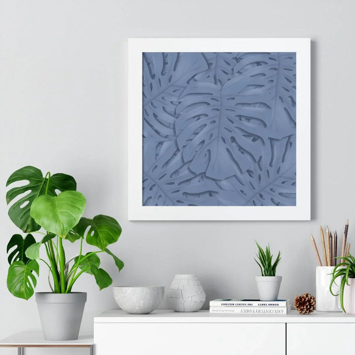 Slate Blue Monstera Framed Print, Poster, Laura Christine Photography & Design, Framed, Home & Living, Indoor, Paper, Posters, Laura Christine Photography & Design, laurachristinedesign.com