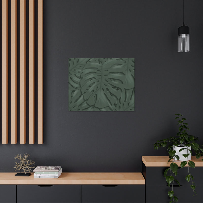 Loneta Monstera Verde Oscuro