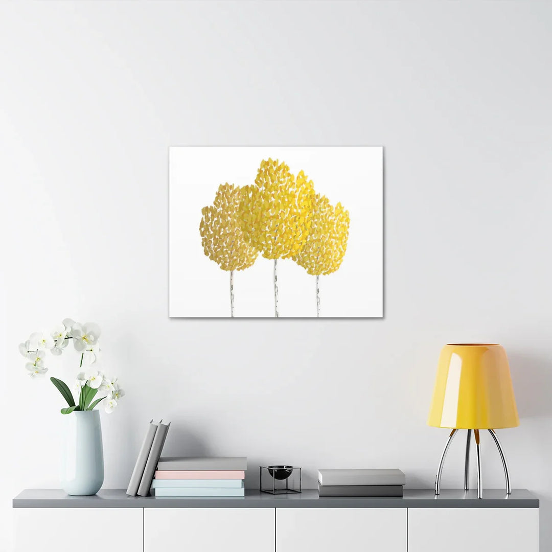 Fall Aspen Canvas - Stretched Cotton Canvas Art Print With Yellow Fall Foliage