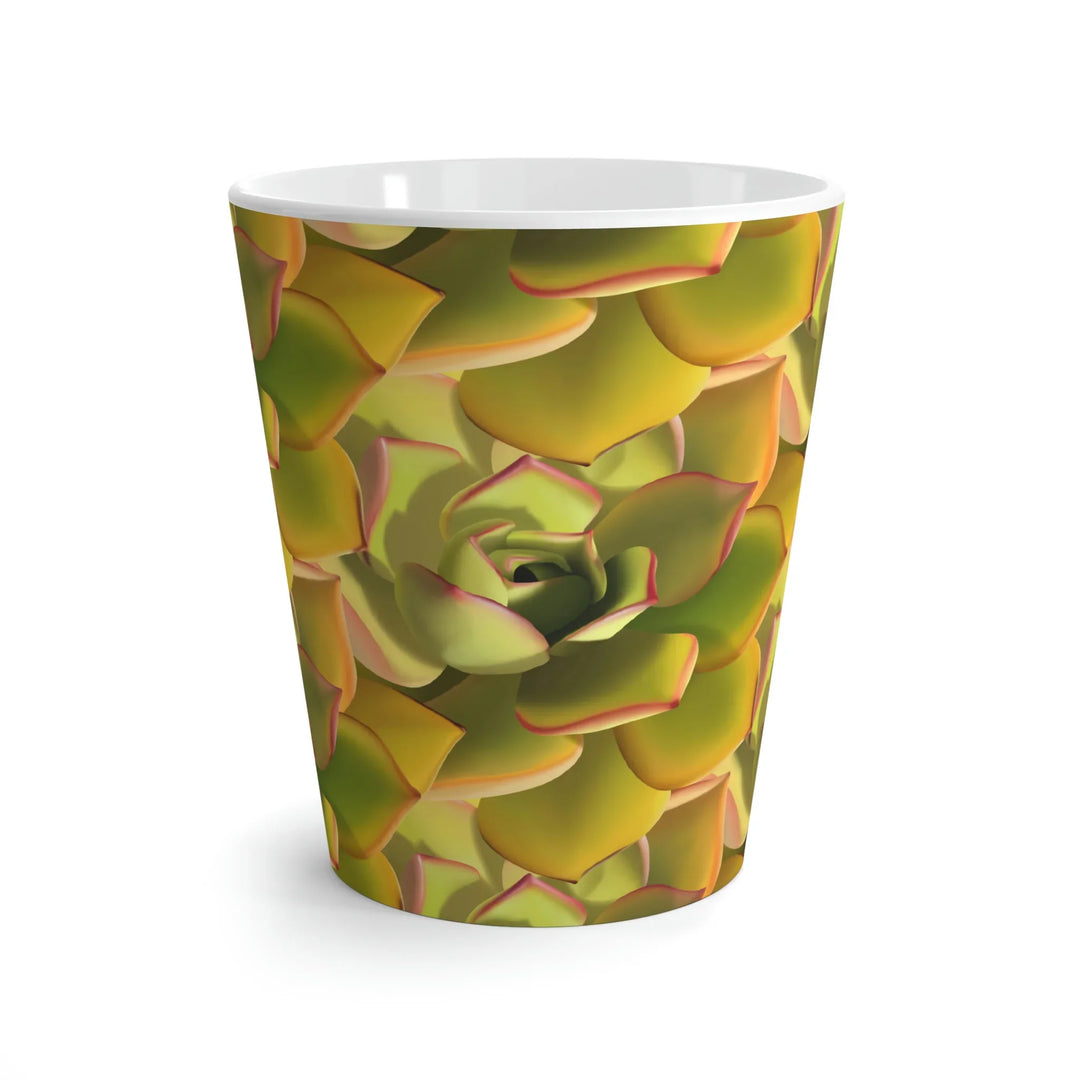 Succulent Pattern Mug – Durable Ceramic Coffee Cup With Easy Grip Handle