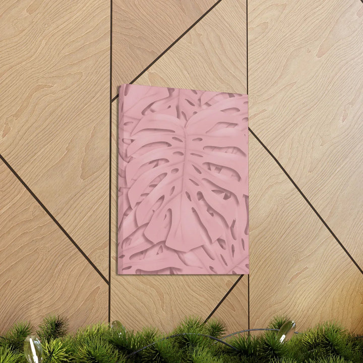 Monstera Canvas Art | Pink Wall Art - Botanical Wall Decor on Stretched Cotton Canvas Print