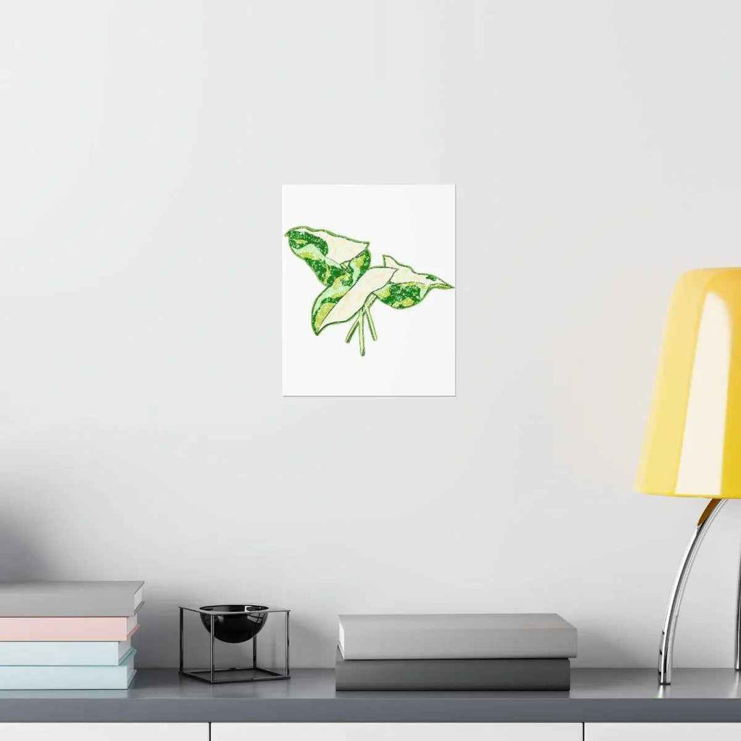 Marble Syngonium Print – Botanical Wall Art on Museum Grade Paper | Matte Finish Unframed