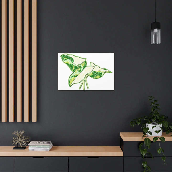 Marble Syngonium Canvas - Botanical Canvas Art Print | Durable Cotton Matte Finish - Laura Christine Photography & Design
