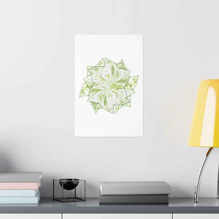 Snow Queen Pothos Print – Variegated Pothos Art on Museum Grade Paper Unframed