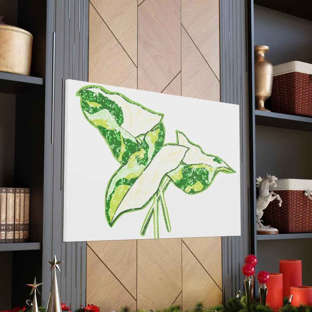 Marble Syngonium Canvas - Botanical Canvas Art Print | Durable Cotton Matte Finish