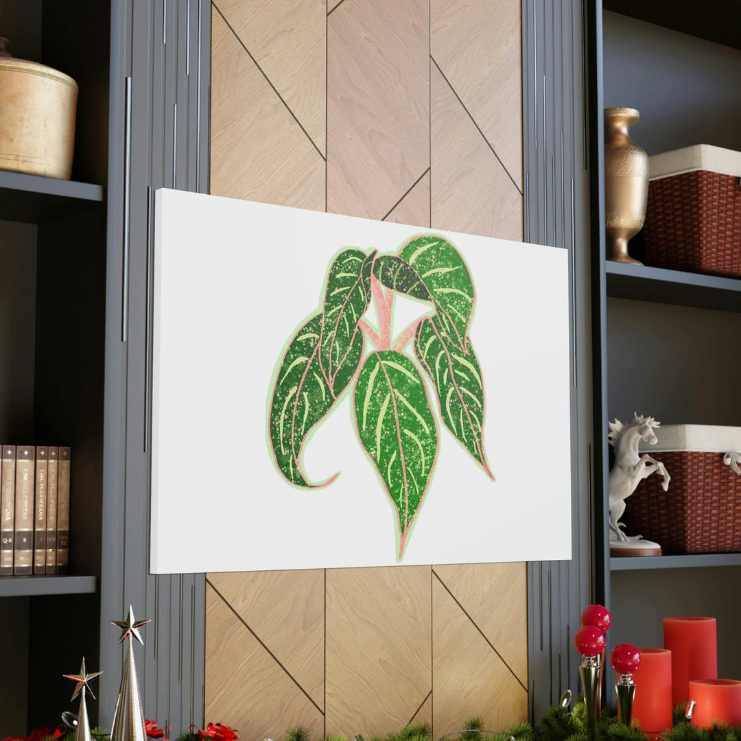Aglaonema Plant Canvas | Sparkling Plant Artwork - Colorfast Canvas Art Print Decor