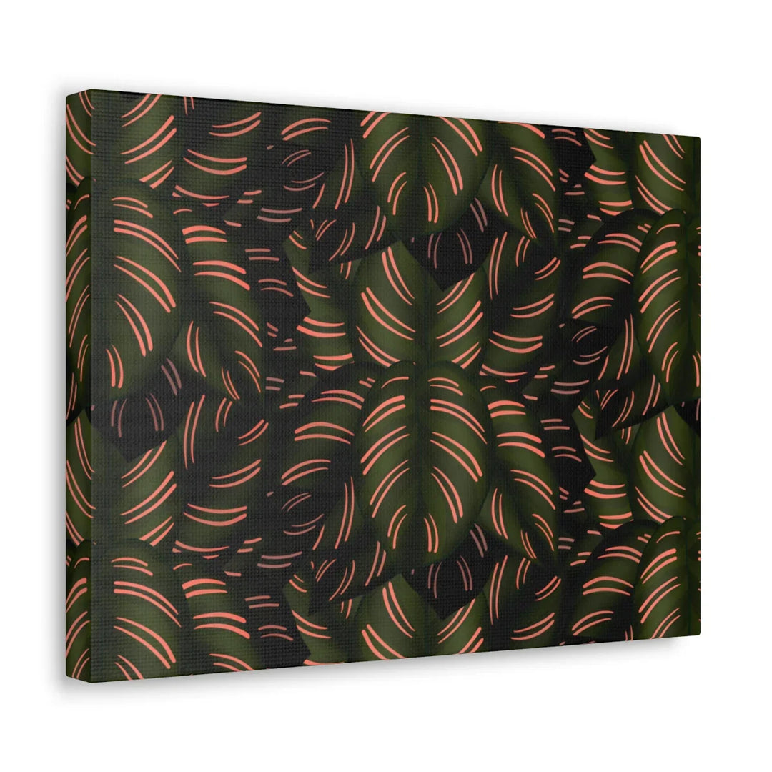 Calathea Pinstripe Canvas – Botanical Canvas Art Print | Matte Finish Wall Decor