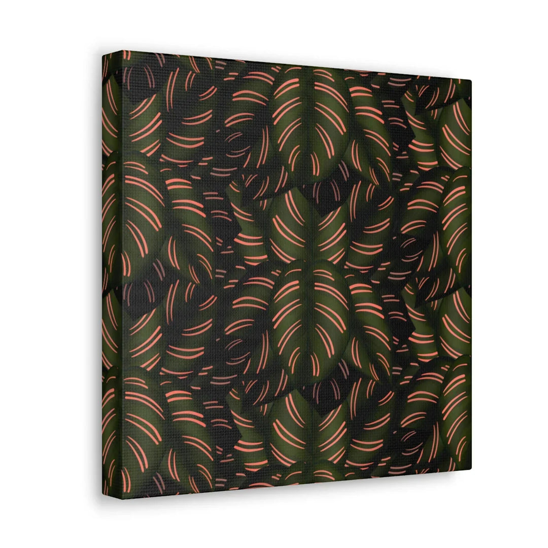 Calathea Pinstripe Canvas – Botanical Canvas Art Print | Matte Finish Wall Decor