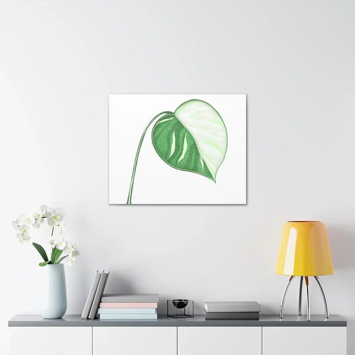Monstera Albo Canvas | Large Tropical Leaf Artwork - Matte Finish Canvas Art Print - Laura Christine Photography & Design