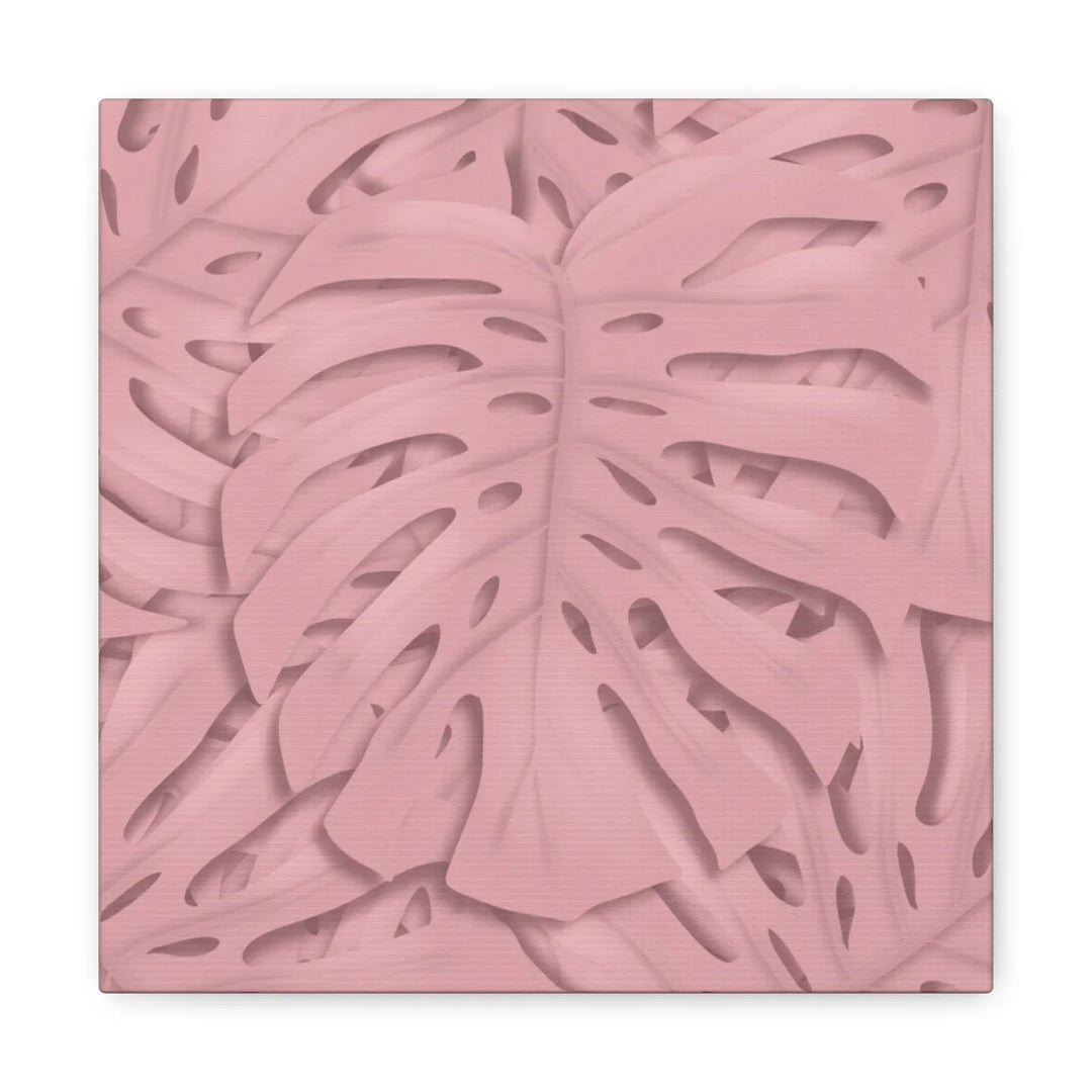Monstera Canvas Art | Pink Wall Art - Botanical Wall Decor on Stretched Cotton Canvas Print