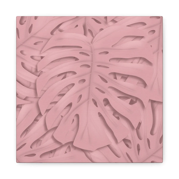 Monstera Canvas Art | Pink Wall Art - Botanical Wall Decor on Stretched Cotton Canvas Print