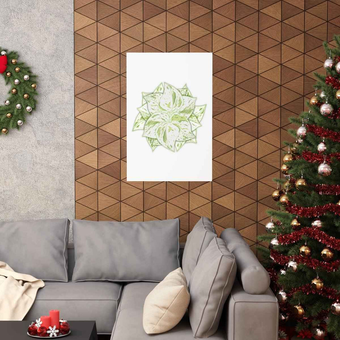 Snow Queen Pothos Print – Variegated Pothos Art on Museum Grade Paper Unframed