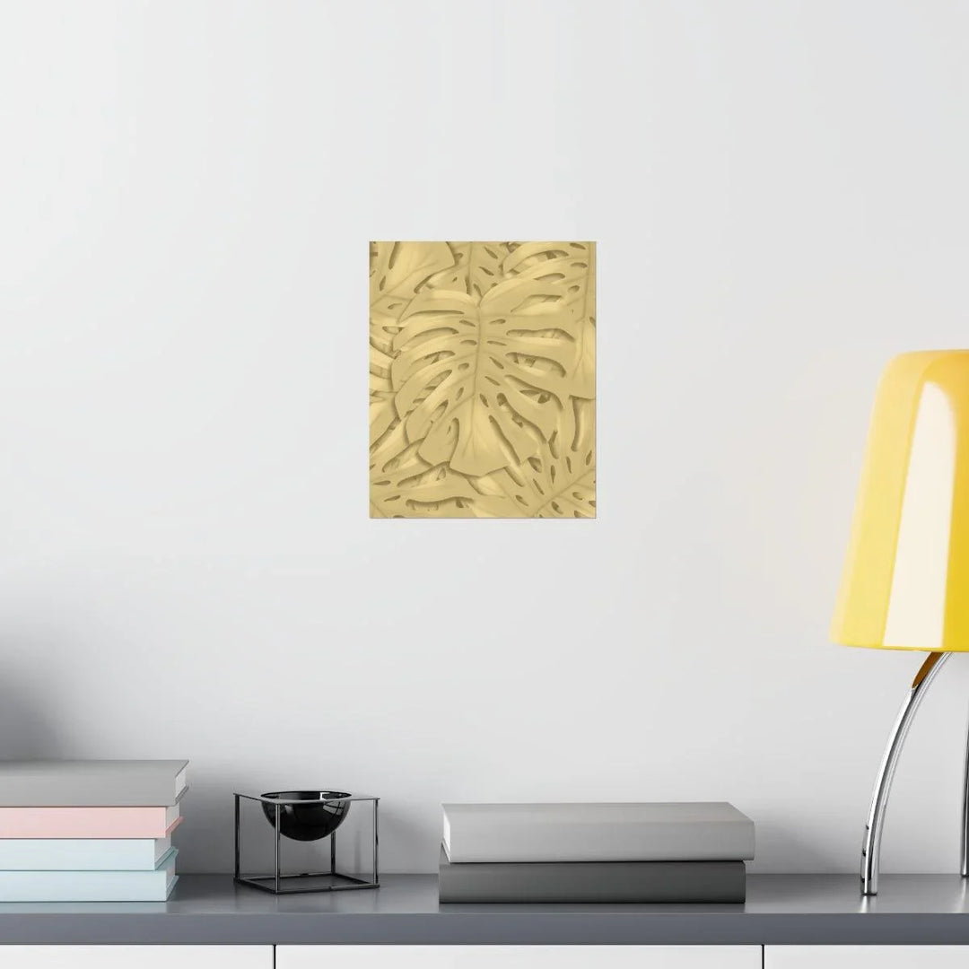 Golden Monstera Pattern Print, Poster, Laura Christine Photography & Design, Back to School, Home & Living, Indoor, Matte, Paper, Posters, Valentine's Day promotion, Laura Christine Photography & Design, laurachristinedesign.com