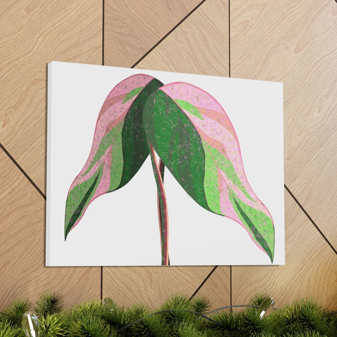 Pink Princess Philodendron Canvas Art Print – Botanical Wall Decor | Matte Finish
