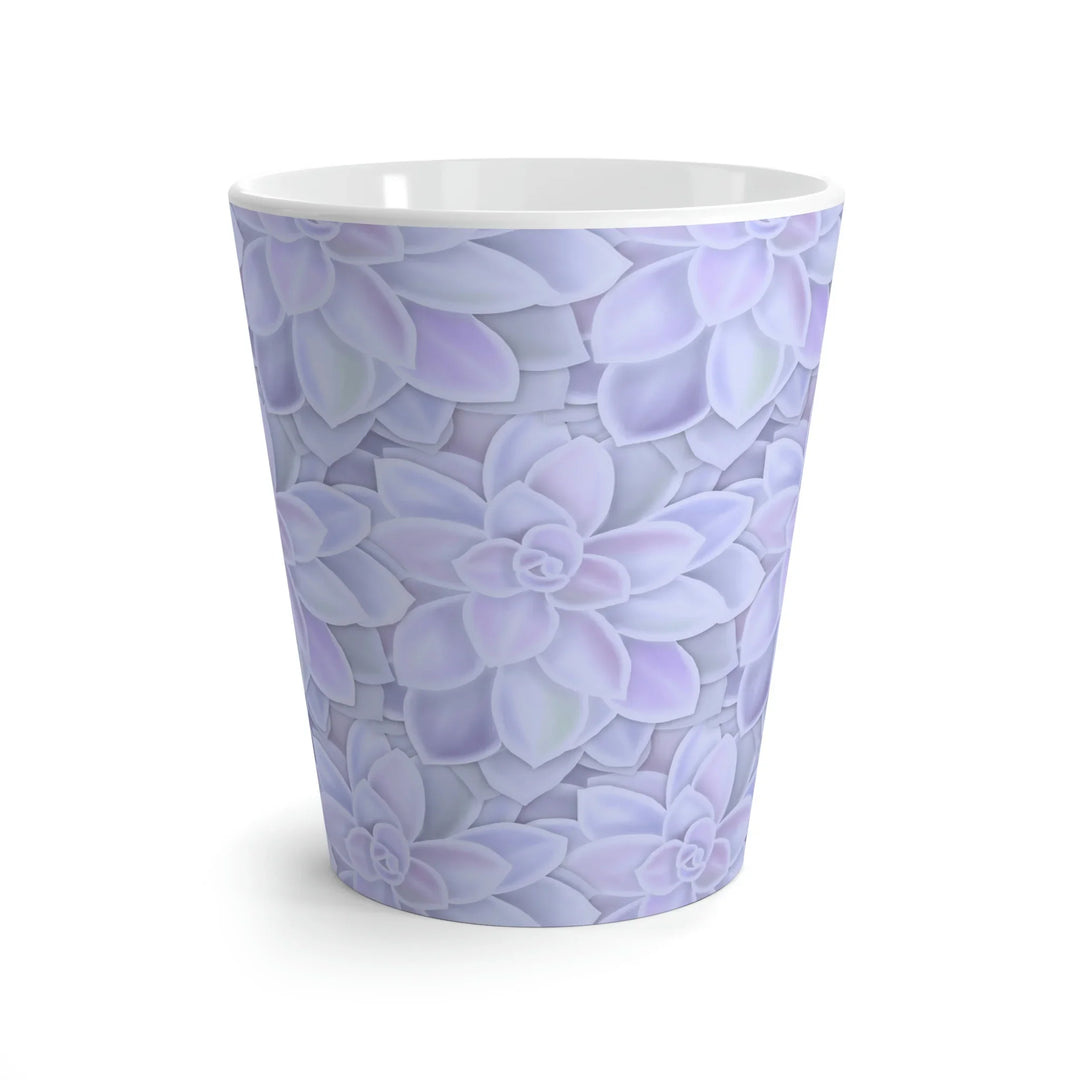 Succulent Mug - Purple Pastel Rosette Ceramic Coffee Cup with Easy Grip Handle