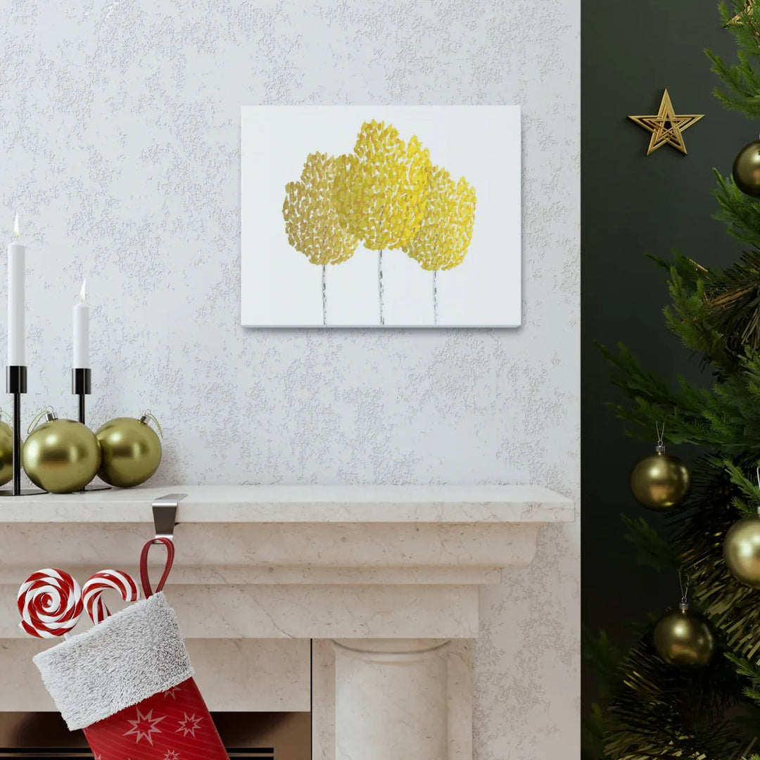 Fall Aspen Canvas - Stretched Cotton Canvas Art Print With Yellow Fall Foliage