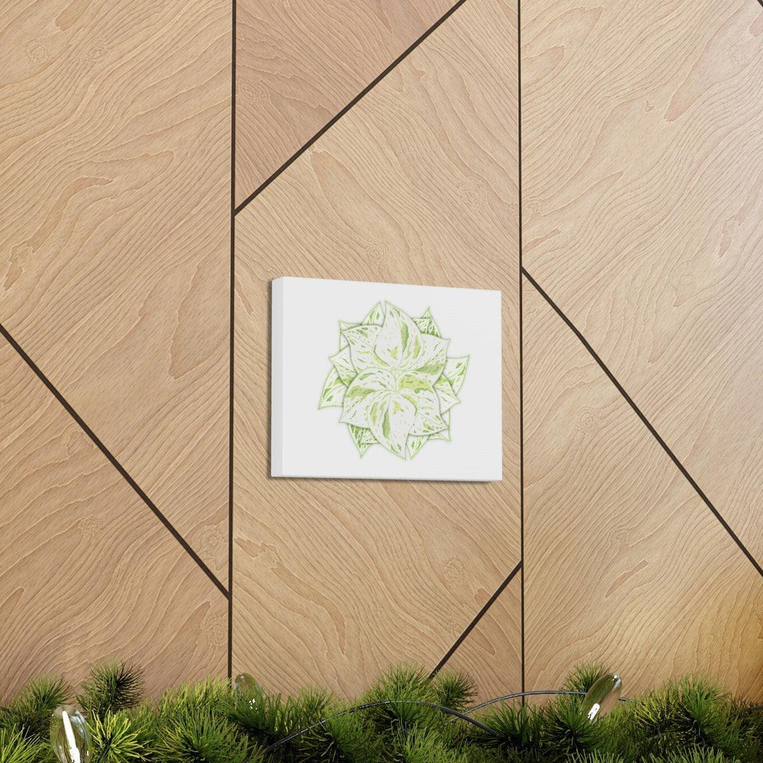 Snow Queen Pothos Canvas – Variegated Leaf Canvas Art Print | Durable Cotton - Laura Christine Photography & Design