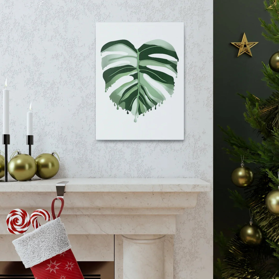 Melting Monstera Albo Canvas | Large Botanical Canvas Art Print With Matte Finish - Laura Christine Photography & Design