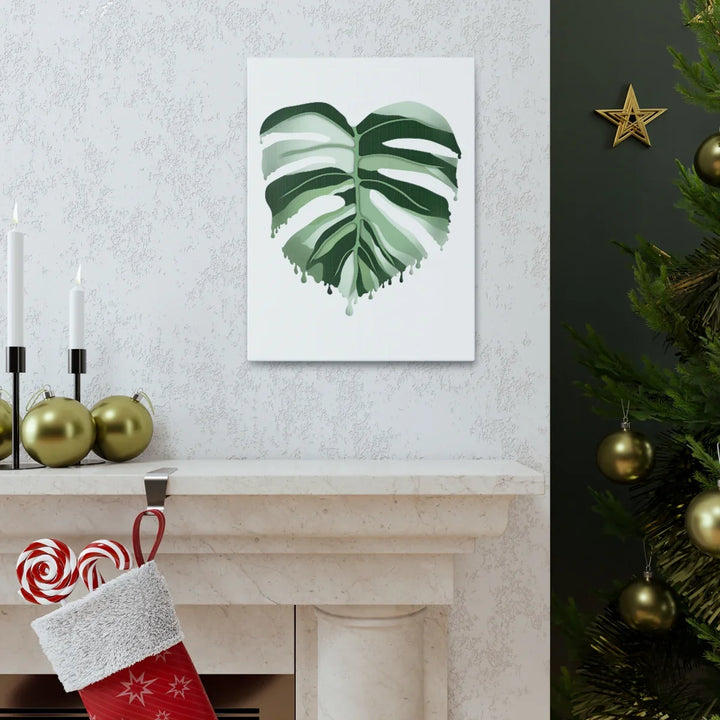 Melting Monstera Albo Canvas | Large Botanical Canvas Art Print With Matte Finish - Laura Christine Photography & Design