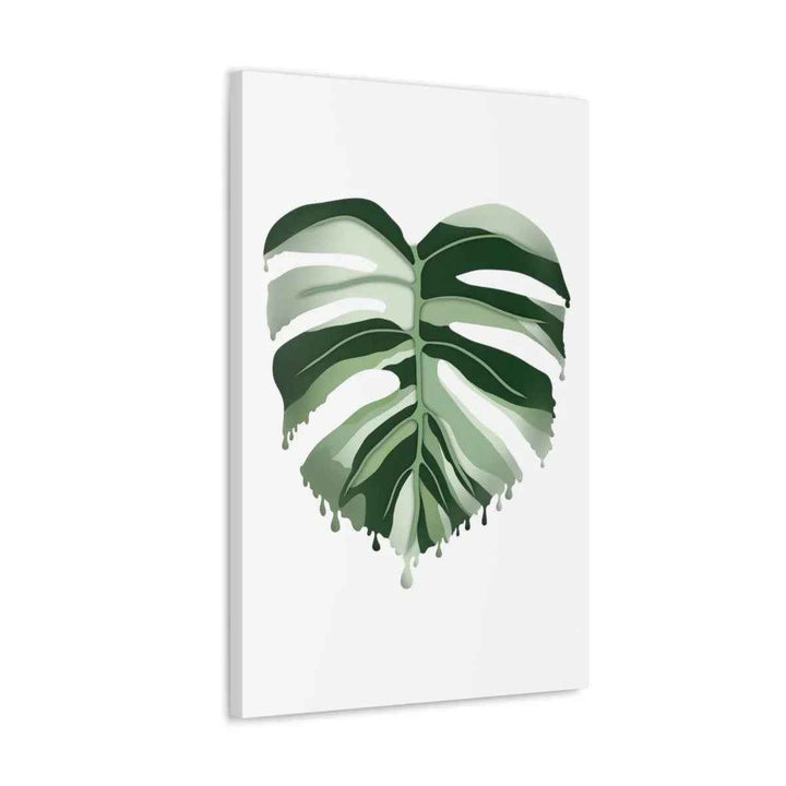 Melting Monstera Albo Canvas | Large Botanical Canvas Art Print With Matte Finish