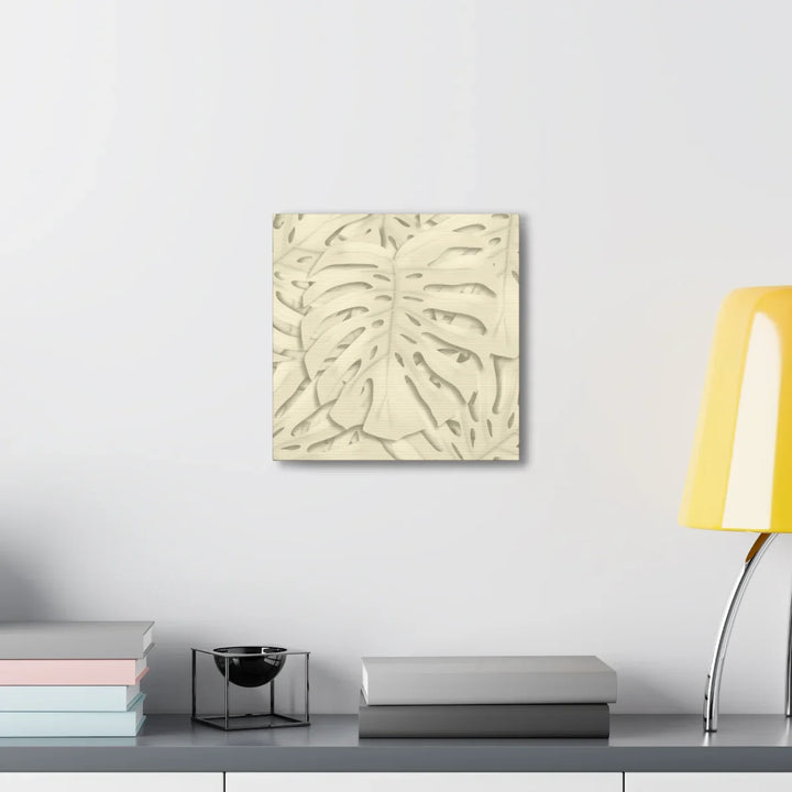 Monstera Canvas Print – Durable Cotton Stretched Canvas Art Print | Beige Botanical Wall Decor