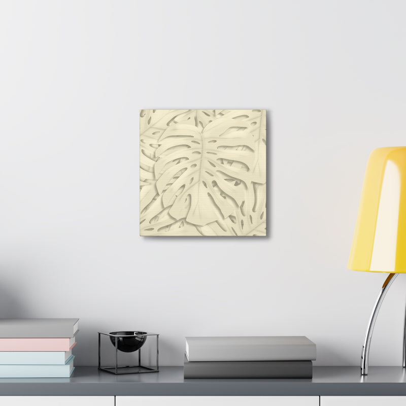 Soft Beige Monstera Canvas