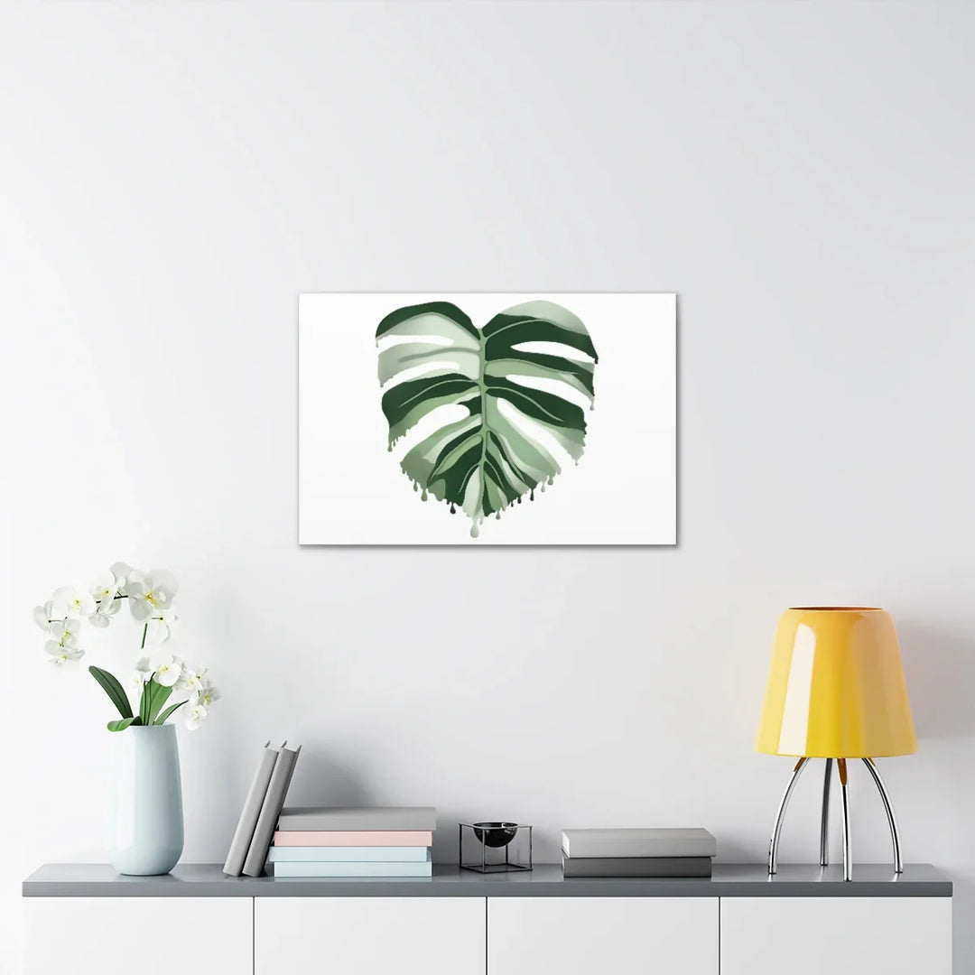 Melting Monstera Albo Canvas | Large Botanical Canvas Art Print With Matte Finish - Laura Christine Photography & Design