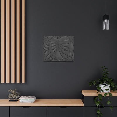 Charcoal Monstera Canvas