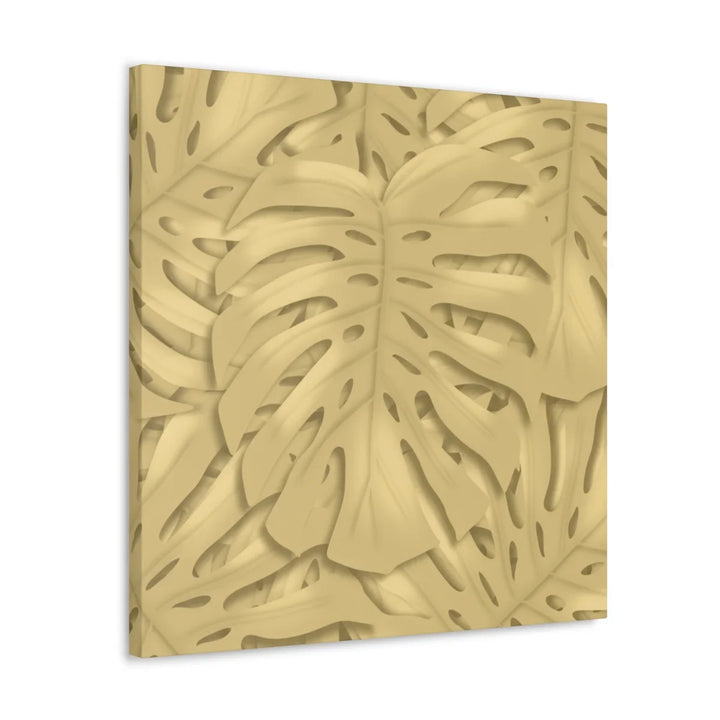 Golden Monstera Canvas - Indoor Wall Art | Durable Matte Finish Canvas Art Print