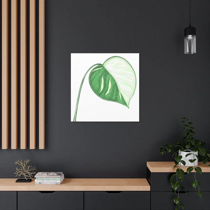 Monstera Albo Canvas | Large Tropical Leaf Artwork - Matte Finish Canvas Art Print - Laura Christine Photography & Design