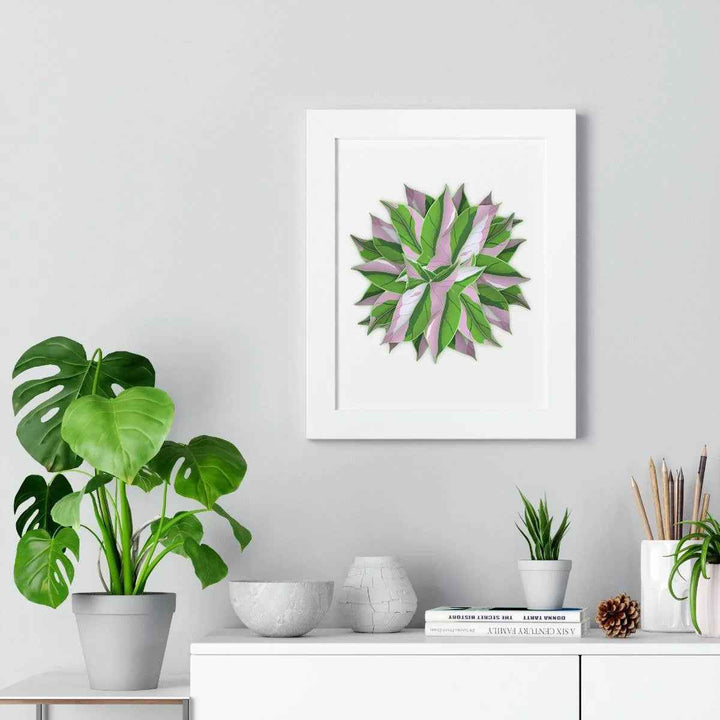 Syngonium Tricolor Print - Framed Botanical Art With Matte Finish & Acrylic Cover