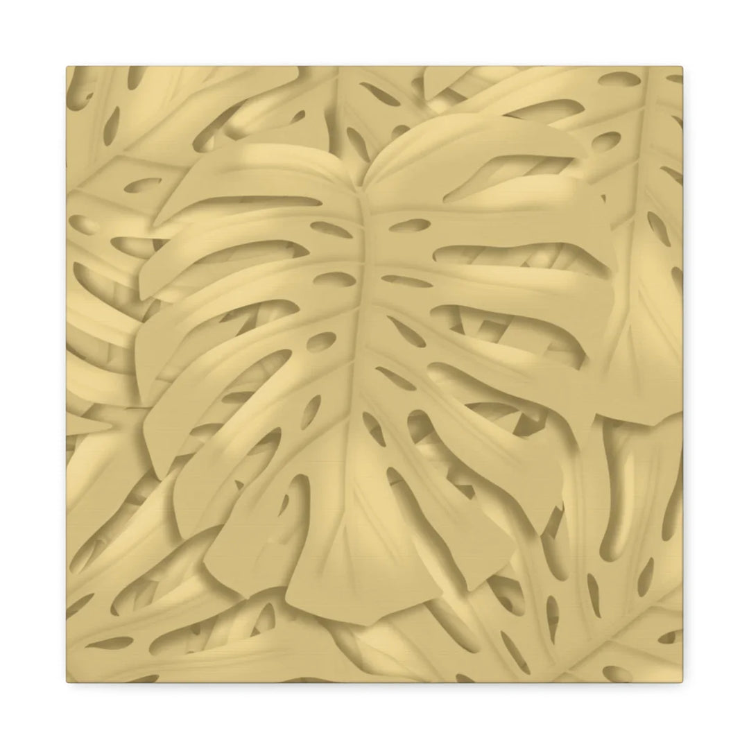 Golden Monstera Canvas - Indoor Wall Art | Durable Matte Finish Canvas Art Print